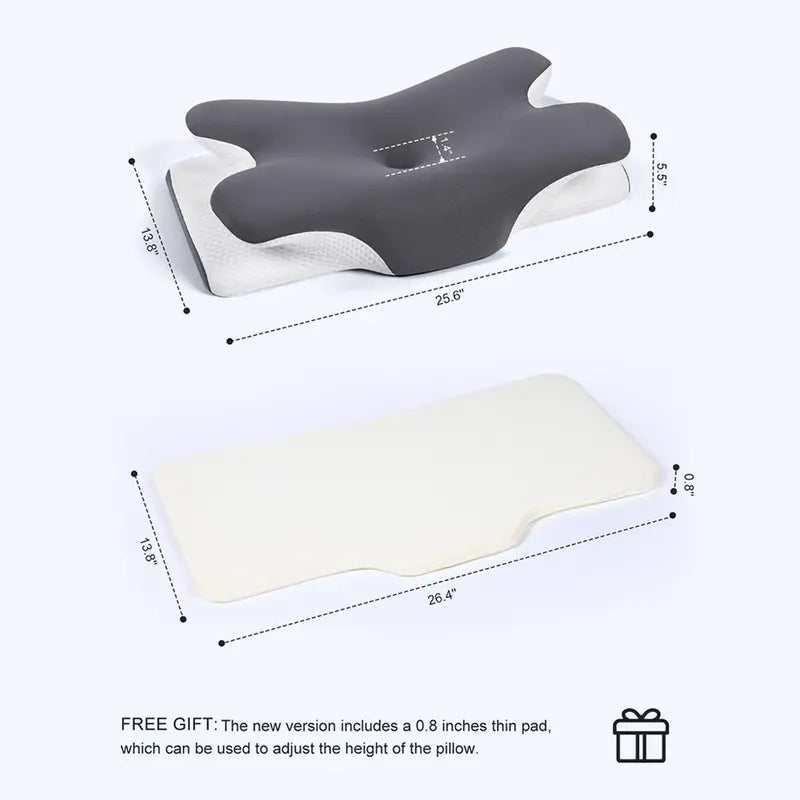 Cooling Memory Foam Neck Pillow, Adjustable Ergonomic Cervical Support Pillow with Breathable Removable Cover for Sleeping & Side SleepersEnjoy a 5%-12% discount when you buy 2 or more items.