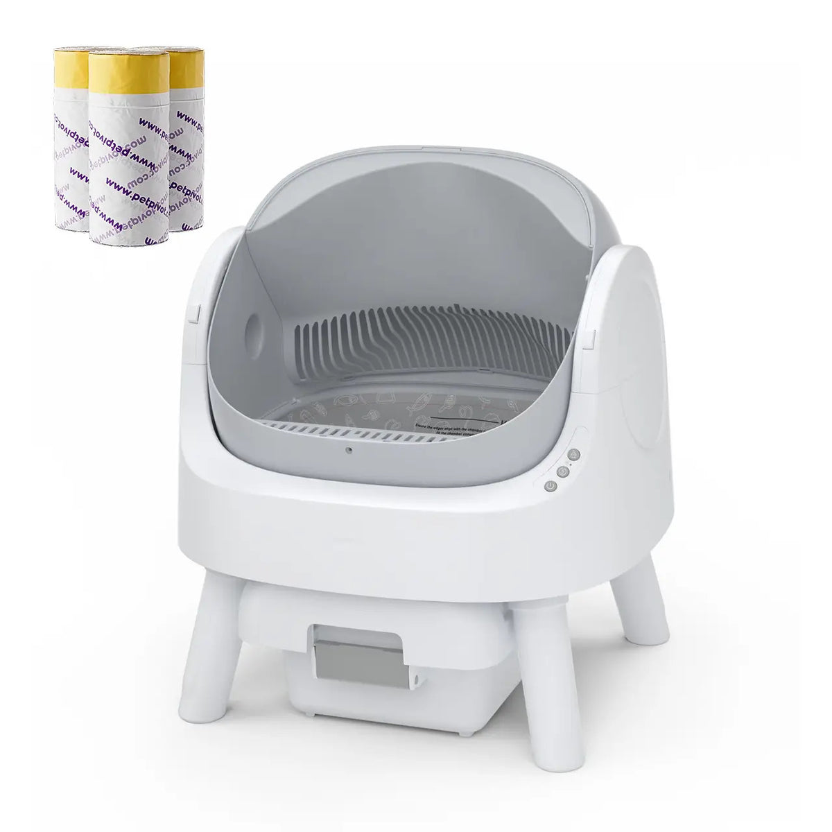 Open-Top Automatic Self-Cleaning Cat Litter Box with Odor Control, Pull & Wrap Waste Disposal, Sealed Drawer, 14-Day Scoop-Free, 6.5L & 7L Capacity
