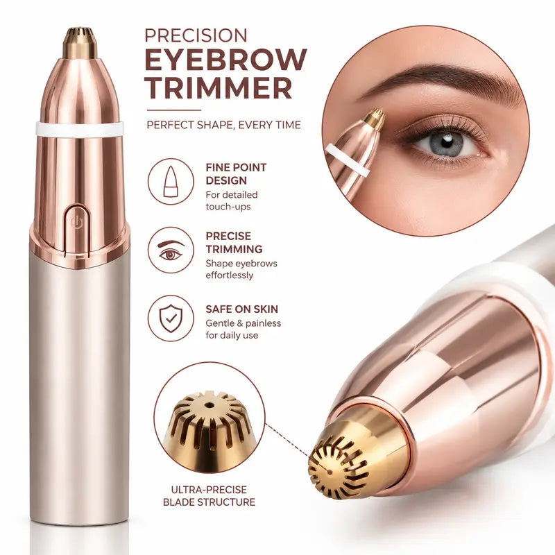 2-in-1 Facial & Eyebrow Hair Trimmer for Women, Rechargeable Face Razor & Precision Eyebrow Shaper, Portable Painless Hair Removal ToolEnjoy a 5%-12% discount when you buy 2 or more items.