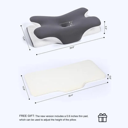 Cooling Memory Foam Neck Pillow, Adjustable Ergonomic Cervical Support Pillow with Breathable Removable Cover for Sleeping & Side SleepersEnjoy a 5%-12% discount when you buy 2 or more items.
