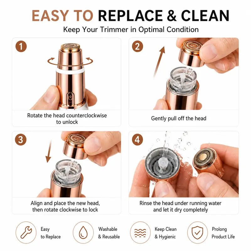 2-in-1 Facial & Eyebrow Hair Trimmer for Women, Rechargeable Face Razor & Precision Eyebrow Shaper, Portable Painless Hair Removal ToolEnjoy a 5%-12% discount when you buy 2 or more items.
