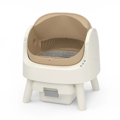Open-Top Automatic Self-Cleaning Cat Litter Box with Odor Control, Pull & Wrap Waste Disposal, Sealed Drawer, 14-Day Scoop-Free, 6.5L & 7L Capacity