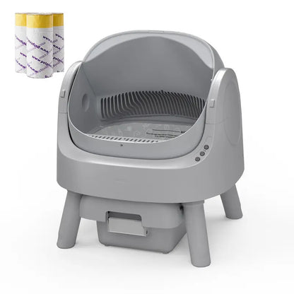 Open-Top Automatic Self-Cleaning Cat Litter Box with Odor Control, Pull & Wrap Waste Disposal, Sealed Drawer, 14-Day Scoop-Free, 6.5L & 7L Capacity