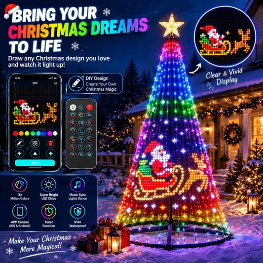 Smart RGB Christmas Tree Lights – 400 LED Color-Changing Light String with 11 Modes, App & Remote Control, Timer & Music Sync for Holiday Home & Party Decorations