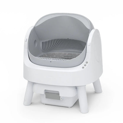 Open-Top Automatic Self-Cleaning Cat Litter Box with Odor Control, Pull & Wrap Waste Disposal, Sealed Drawer, 14-Day Scoop-Free, 6.5L & 7L Capacity